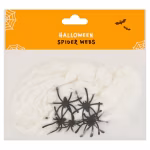 Halloween White Spider Web with Black Spiders