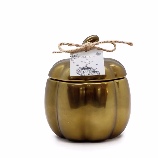 Home Halloween Pumpkin & Maple Bronze Ceramic Candle 200G