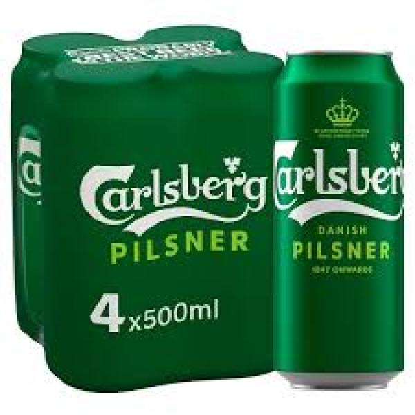 Carlsberg Pilsner Cans 4pk 500ml