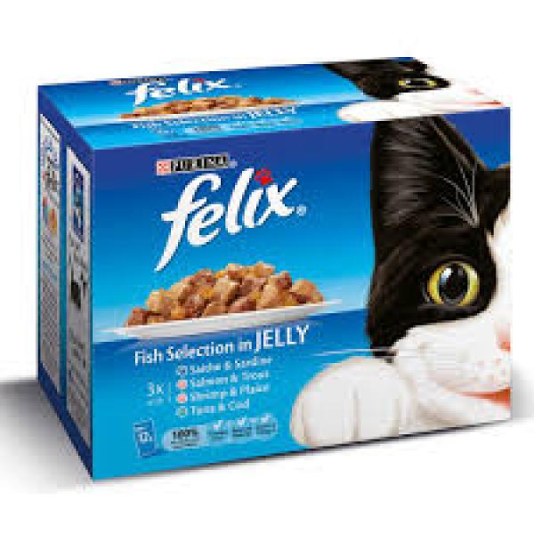 Felix Pouch Variety Fish 12pk 100g