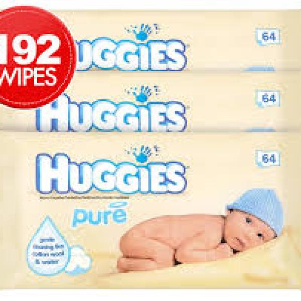 Huggies Pure Baby Wipes 64pk