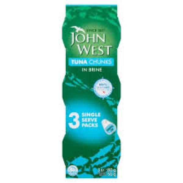 John West Chunks Brine 3pk 3x80g