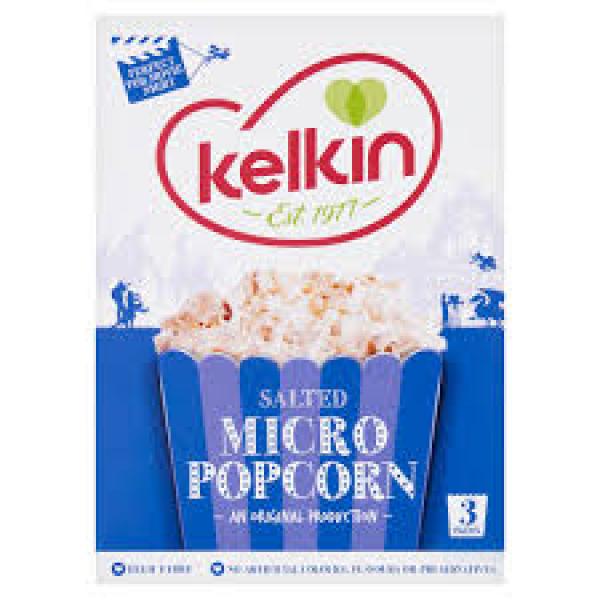 Kelkin Microwave Ready Salted Popcorn 3x 90g