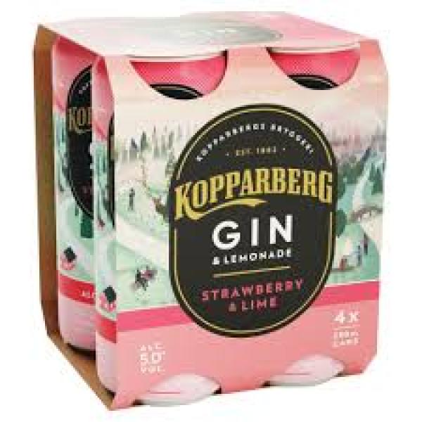 Kopparberg Gin Strawberry and Lime 250ml 4pk