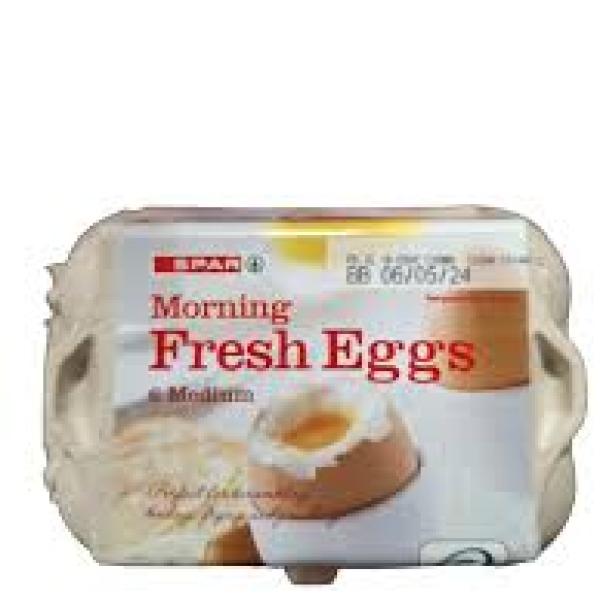 Spar 6pk Eggs Medium Free Range 
