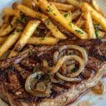 8oz Striploin Steak with Crispy Onions