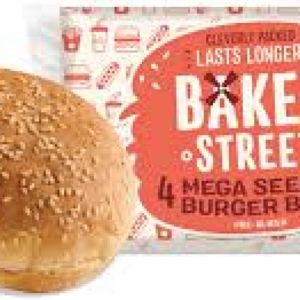 Baker Street Mega Burger Bun 4 pk 200g