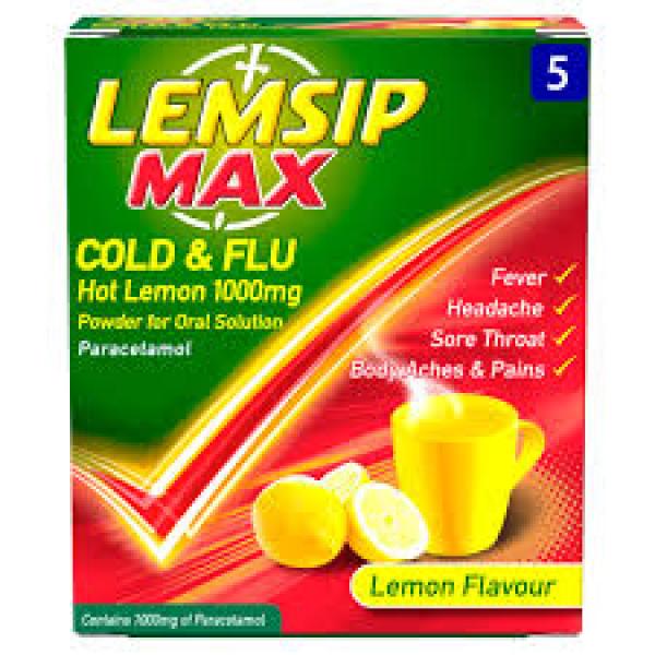 Lemsip MAX Cold and Flu Hot Lemon 500mg